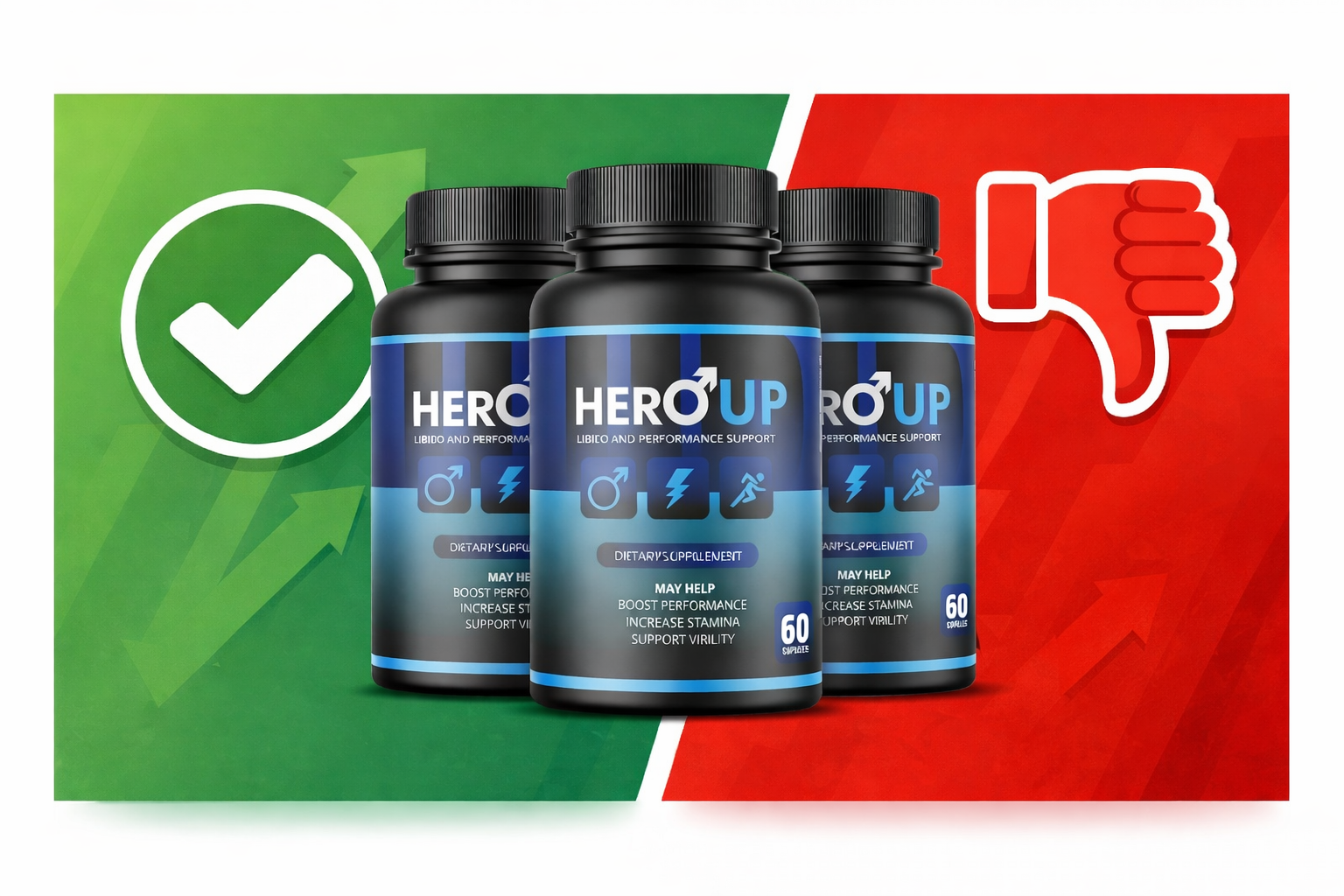 HeroUp pros and cons visual